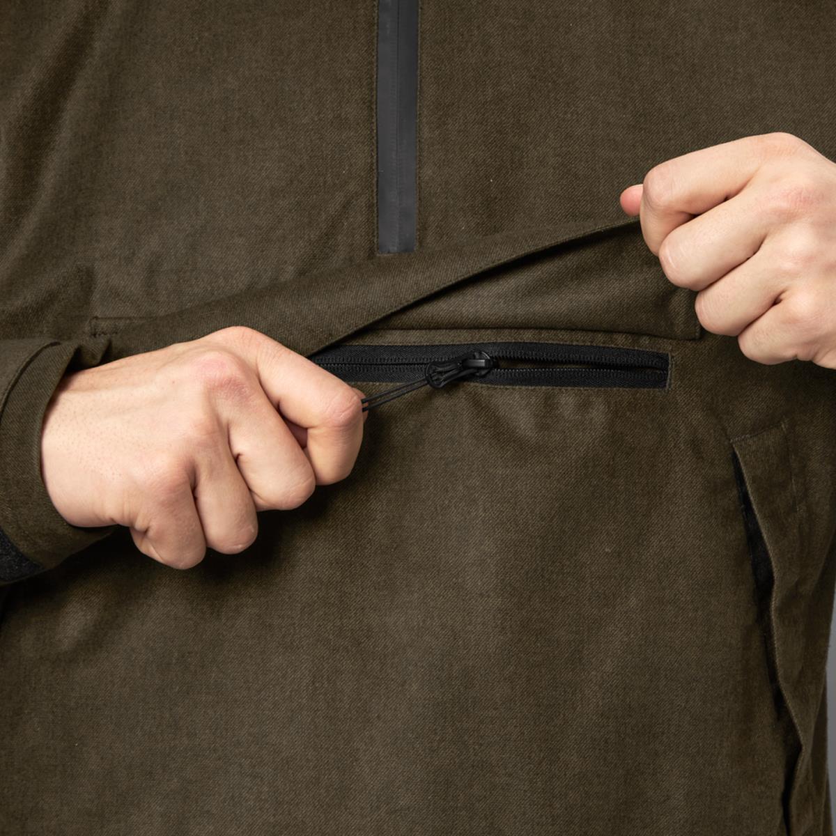Pine Green Melange Seeland Mens Avail Smock Pocket Detail