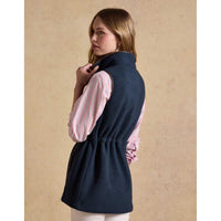 Navy Joules Womens Heritage Longline Fleece Gilet Back