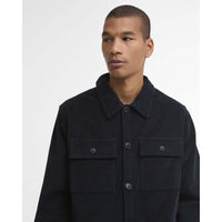 Navy Barbour Mens Tartan Trimmed Cord Overshirt Chest