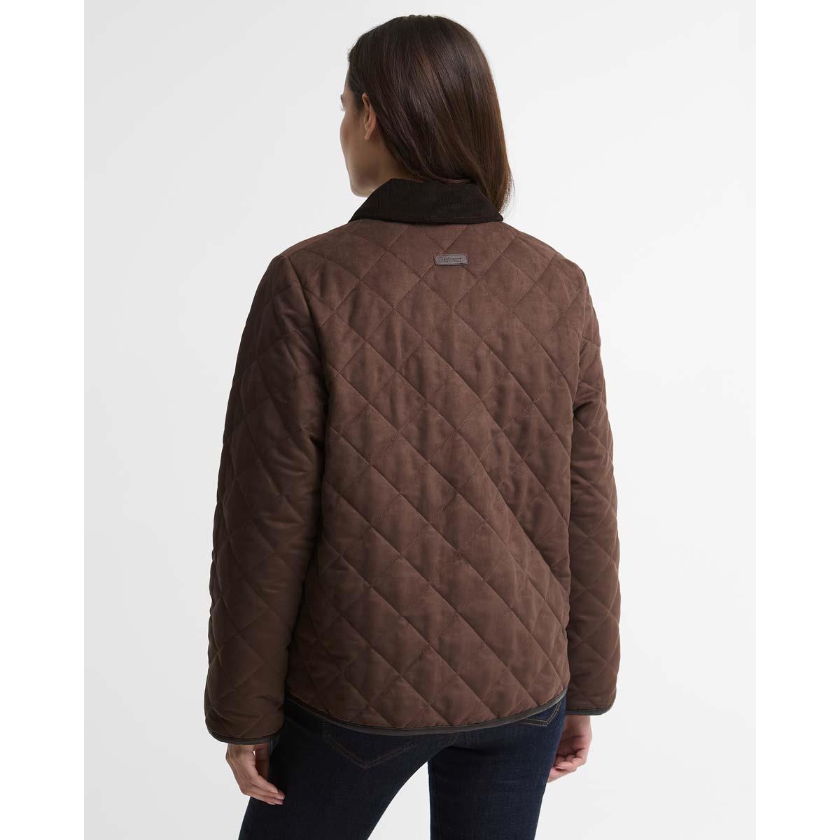 Dark Brown/Muted Barbour Womens Sonya Quilted Jacket Back