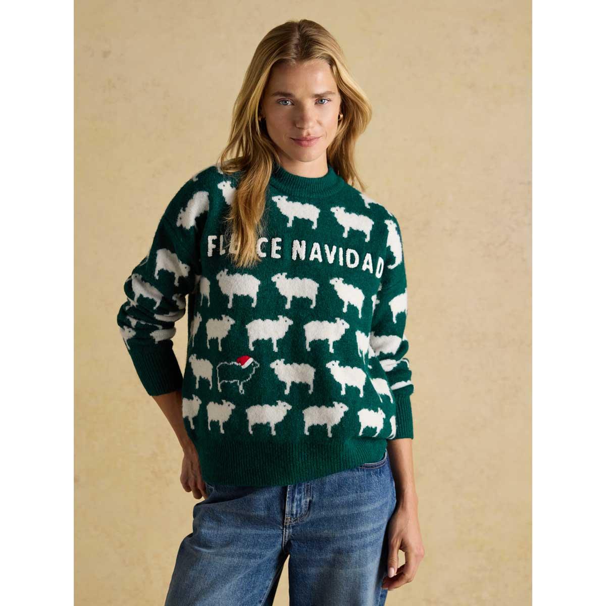 Joules Womens Fleece Navidad Christmas Jumper