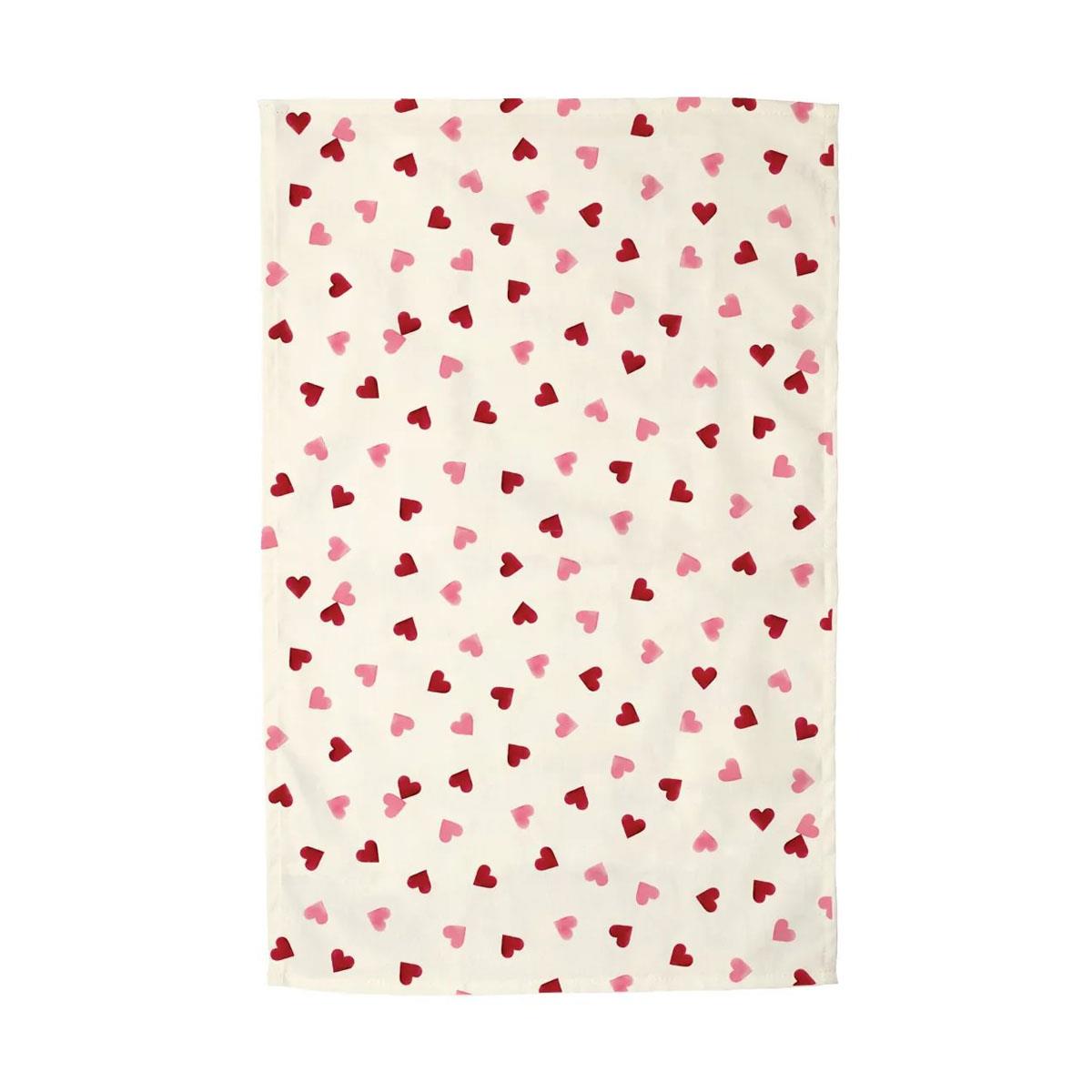 Emma Bridgewater Pink Hearts Double Oven Glove and Tea Towel Set