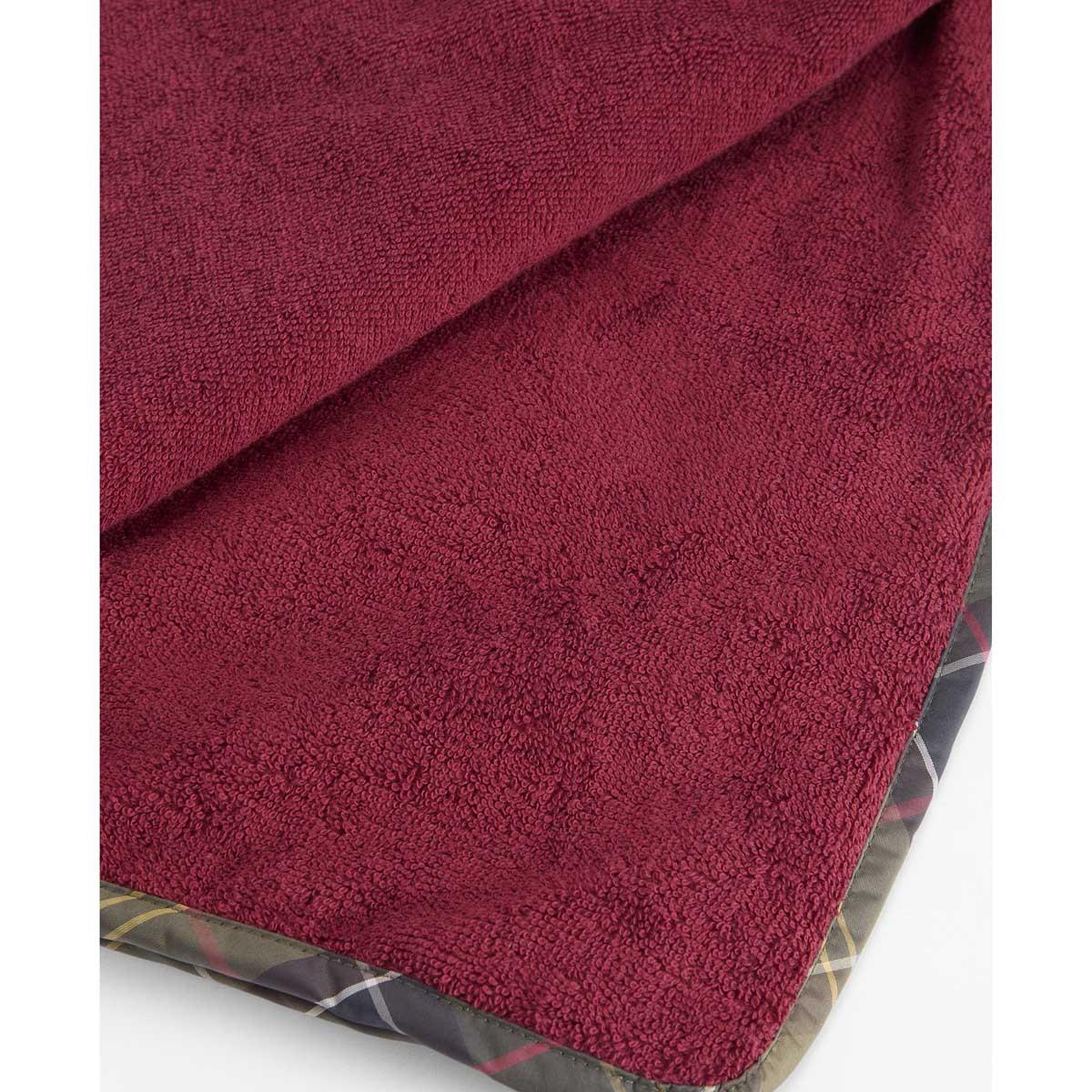 Classic Tartan/Red Barbour Dog Towel/Blanket inside