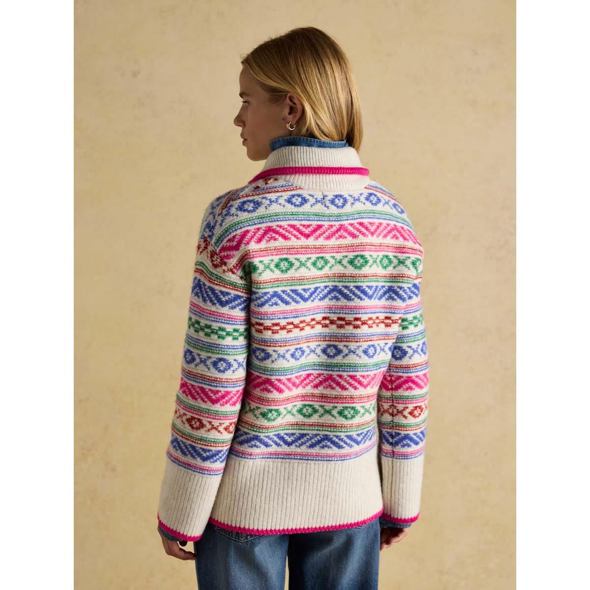 Joules Womens Allaway Fairisle Quarter Zip Jumper