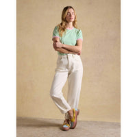 Green Stripe Joules Womens Erin Striped T-Shirt On Model Full Length