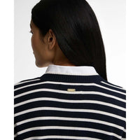 Dark Navy Stripe Barbour Womens Emmy Knitted Jumper BACK