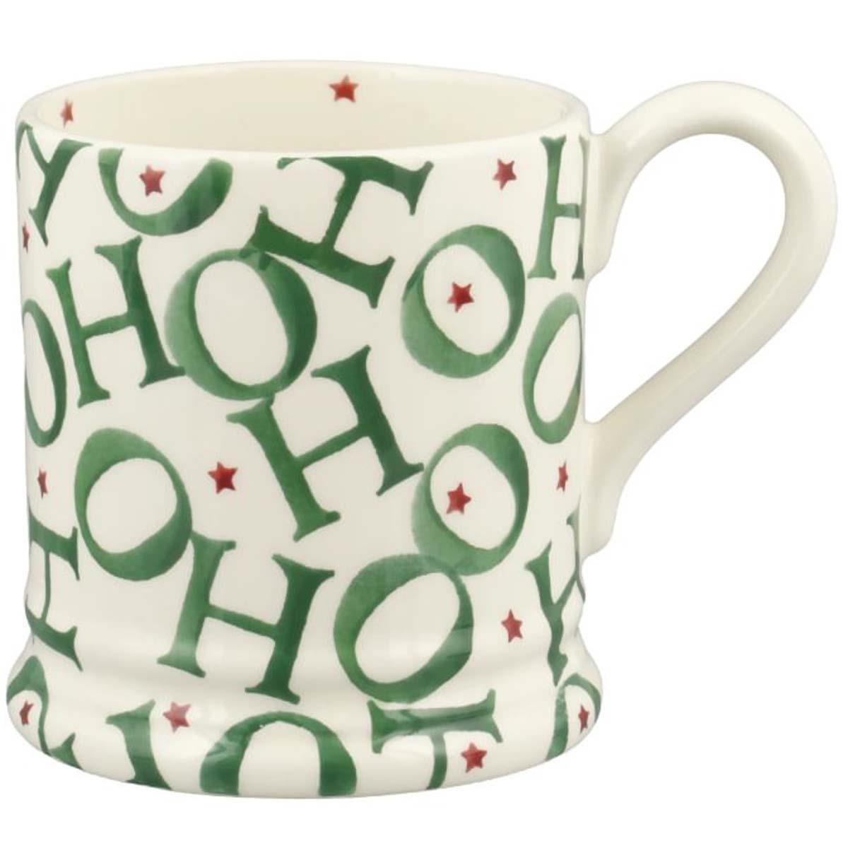 Emma Bridgewater Christmas Green HoHoHo Half Pint Mug