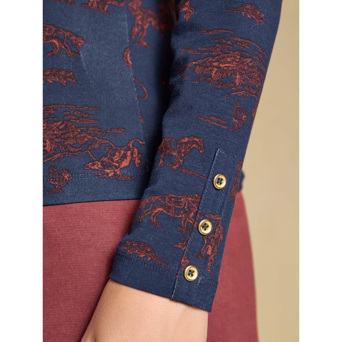 Joules Womens Printed Amy Long Sleeve Top