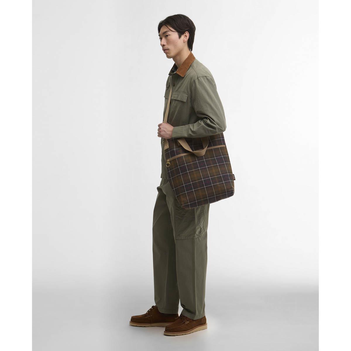 Classic Tartan Barbour Transport Tote Bag on model