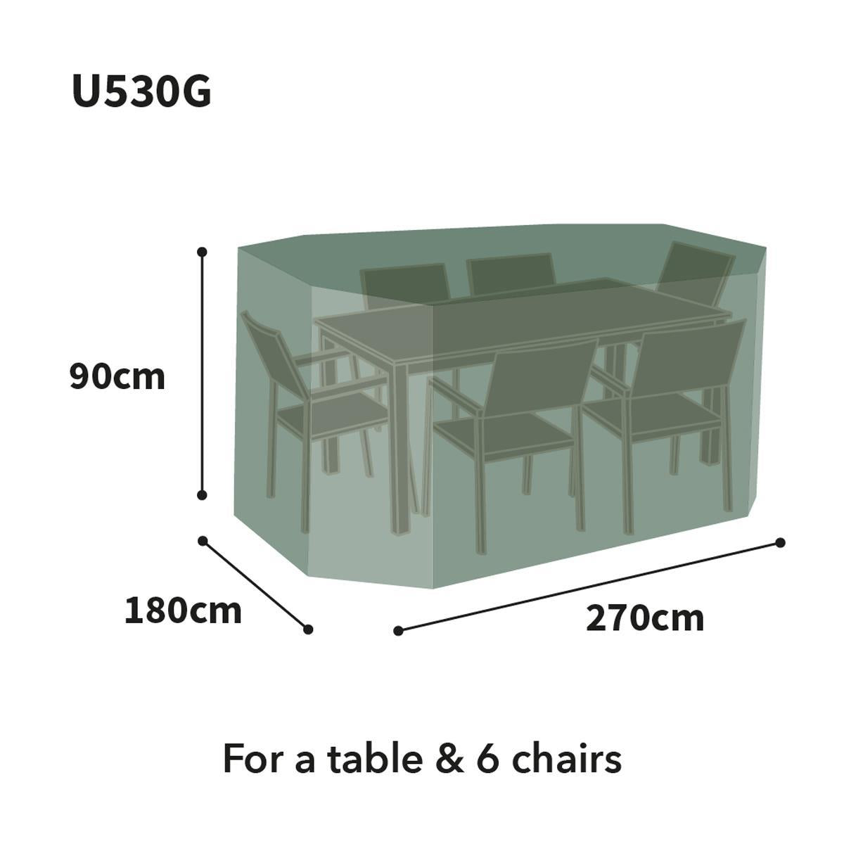Bosmere Ultimate Protector Rectangular Patio Set Cover 6 Seat Charcoal U530C