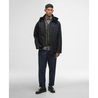 Navy Barbour Mens Modern Beaufort Waterproof Jacket On Model