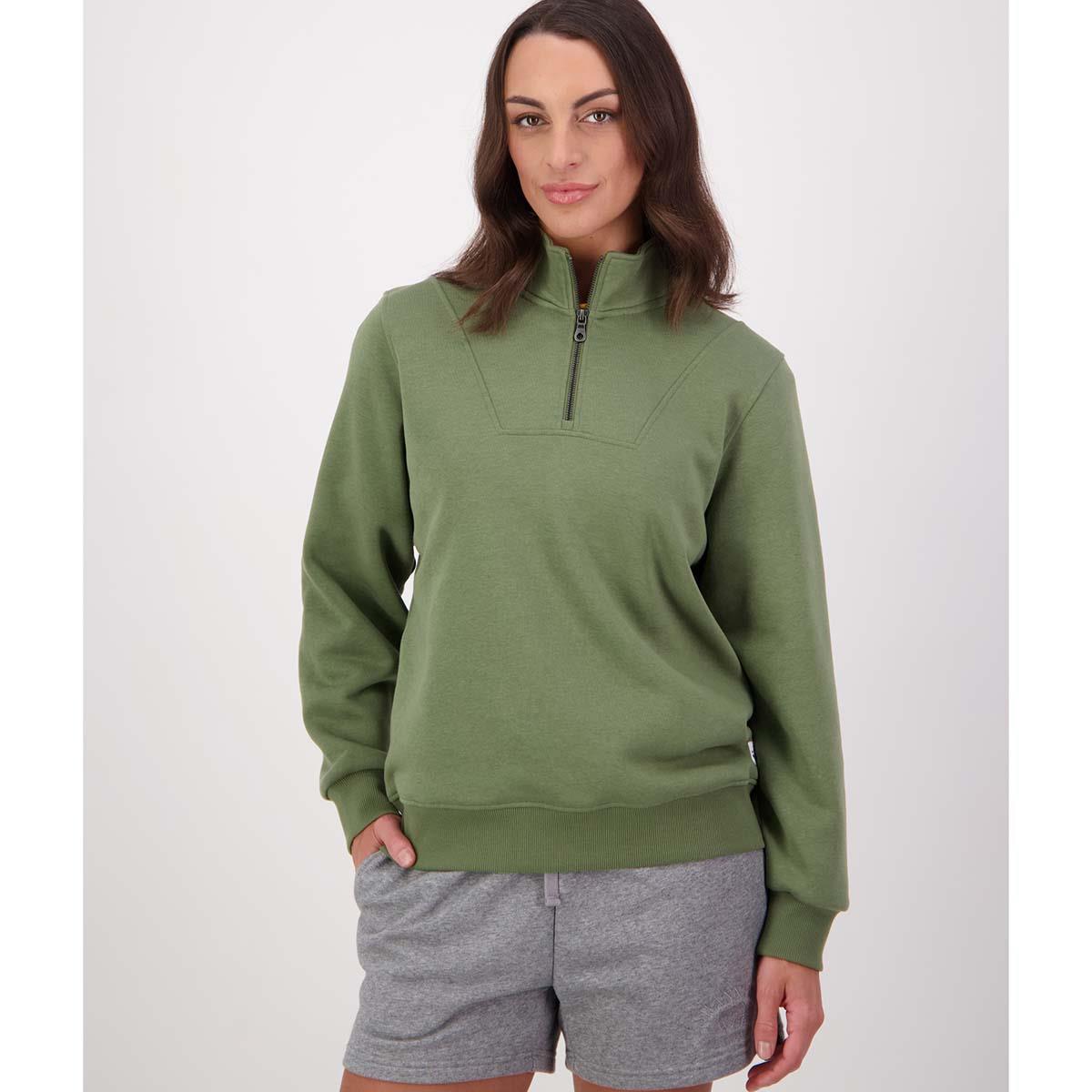 Clover Swanndri Womens Hazelwood Quarter Zip Jumper Front