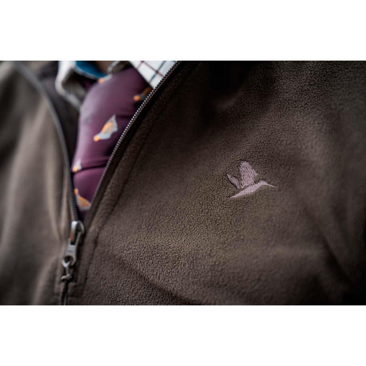 Dark Brown Seeland Mens Benjamin Half Zip Fleece Lifestyle Detail