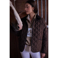 Dark Brown/Muted Barbour Womens Sonya Quilted Jacket Lifestyle