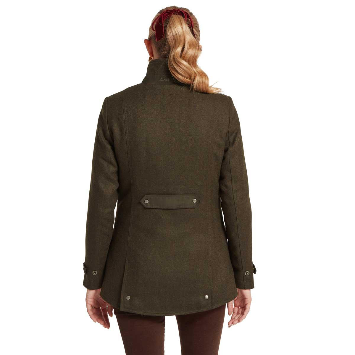 Dark Loden Herr Schoffel Womens Murra Tweed Coat Back