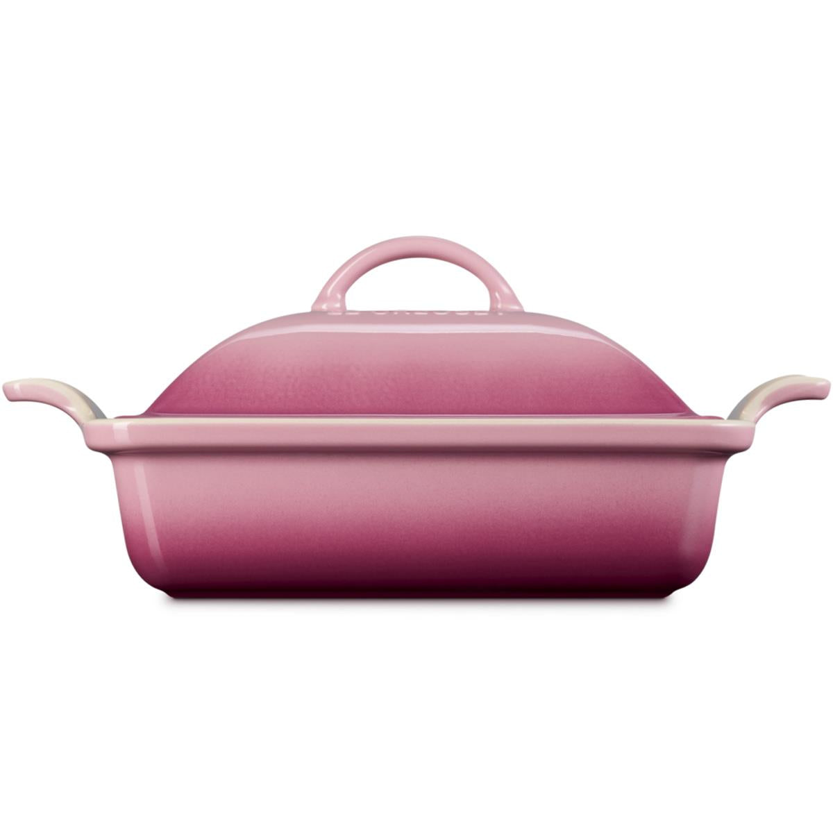 Le Creuset 23cm Stoneware Heritage Dish With Lid rose quartz