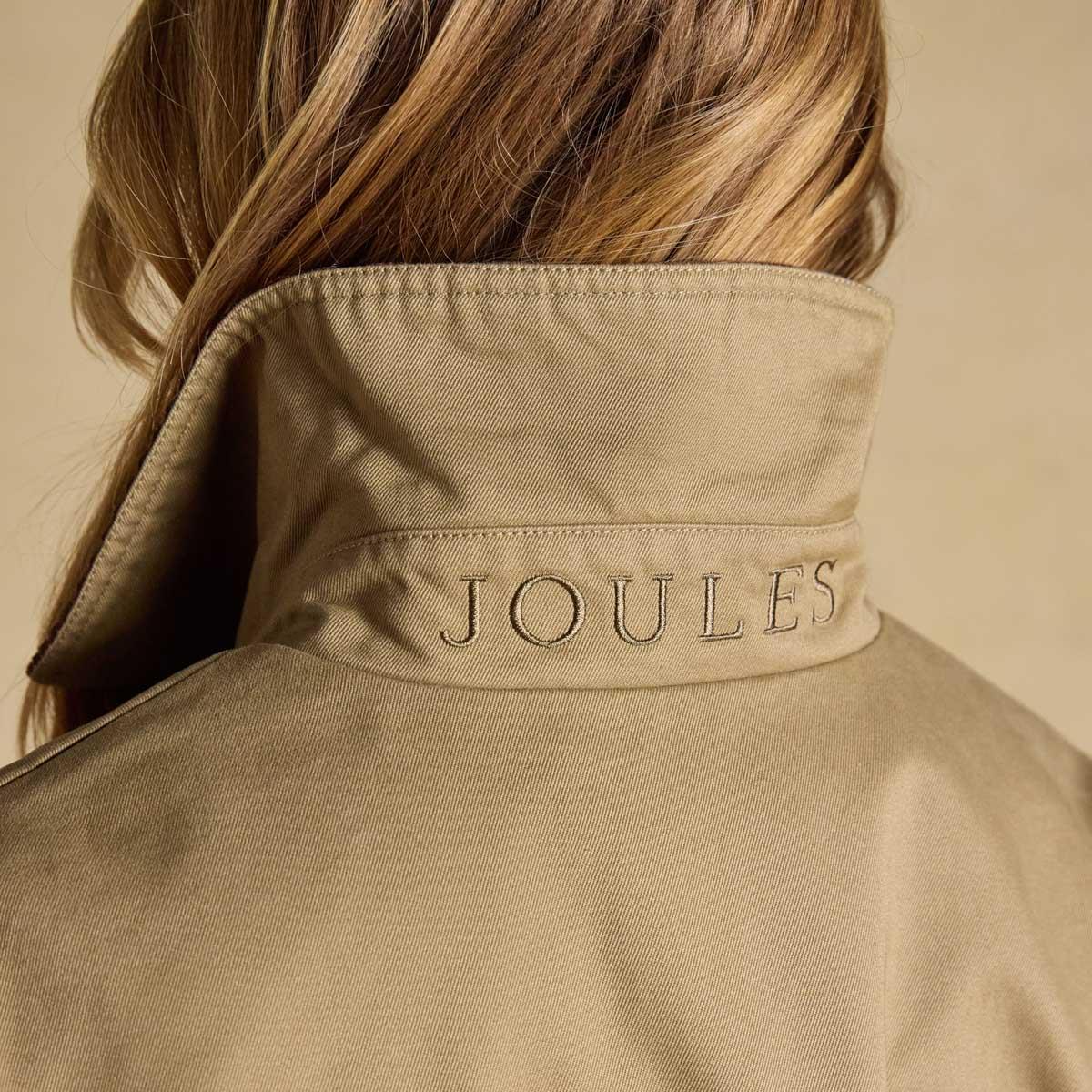 Tan Brown Joules Womens Barn Jacket Collar Detail