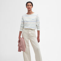 Cloud Stripe Barbour Womens Hawkins Top PRE-AW24 On Model