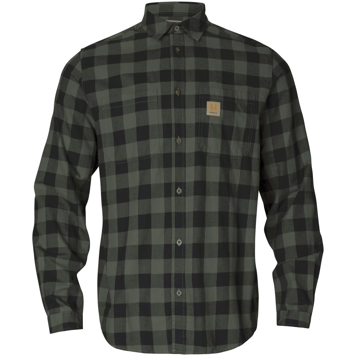Green Check Harkila Mens Scandinavian Shirt