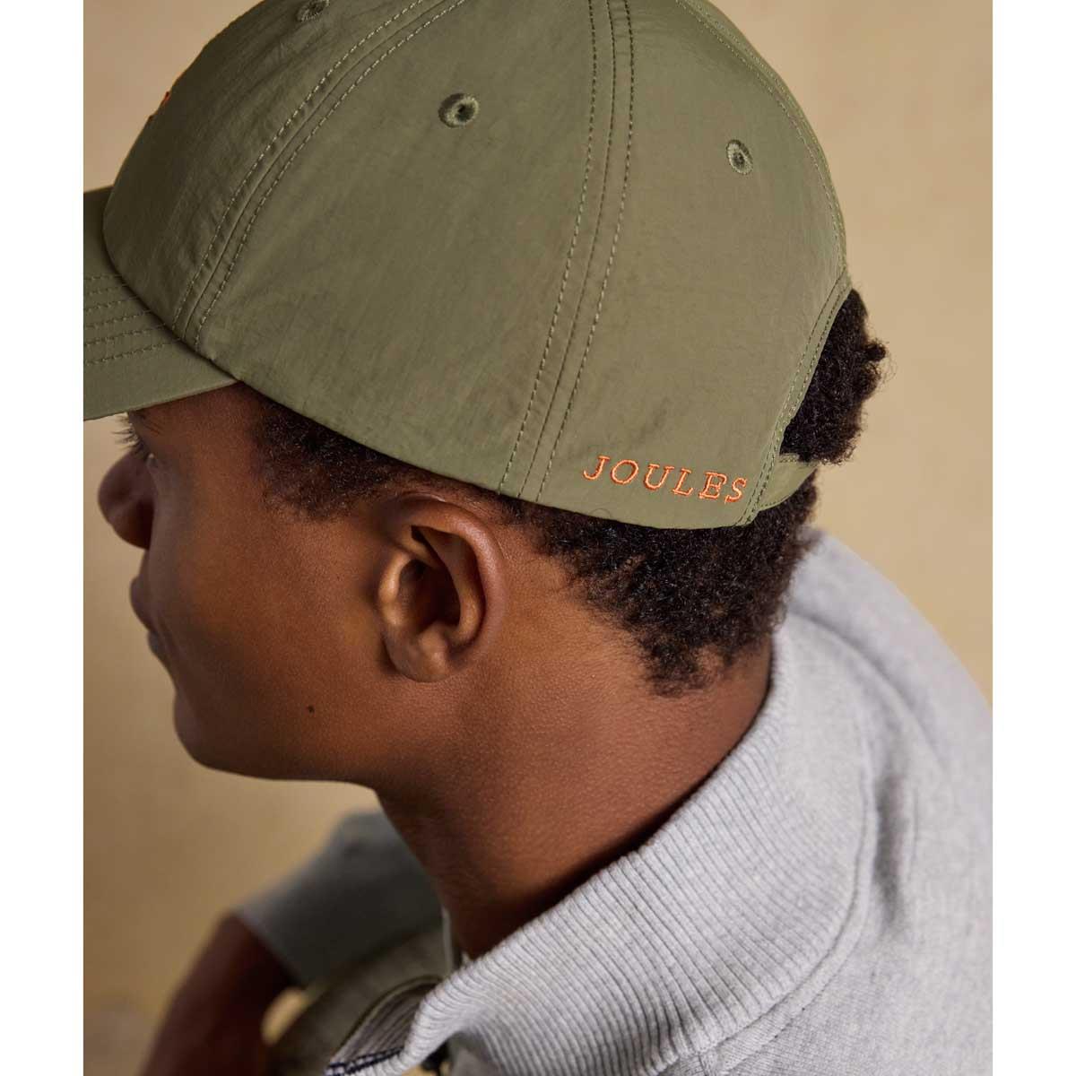 Khaki Green Joules Mens Daley Baseball Cap On Model Back
