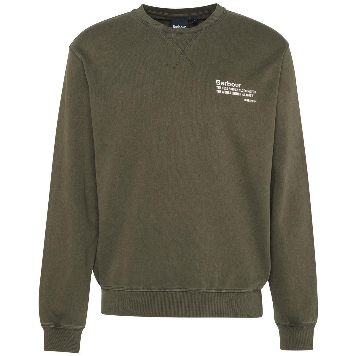 Barbour Mens Bulford Relaxed Fit Crew Sweatshirt