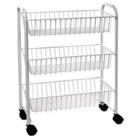 White Delfinware 3 Tier Mobile Trolley