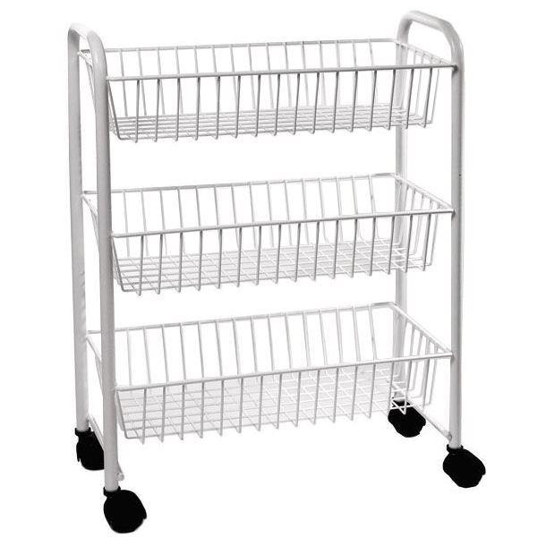 White Delfinware 3 Tier Mobile Trolley