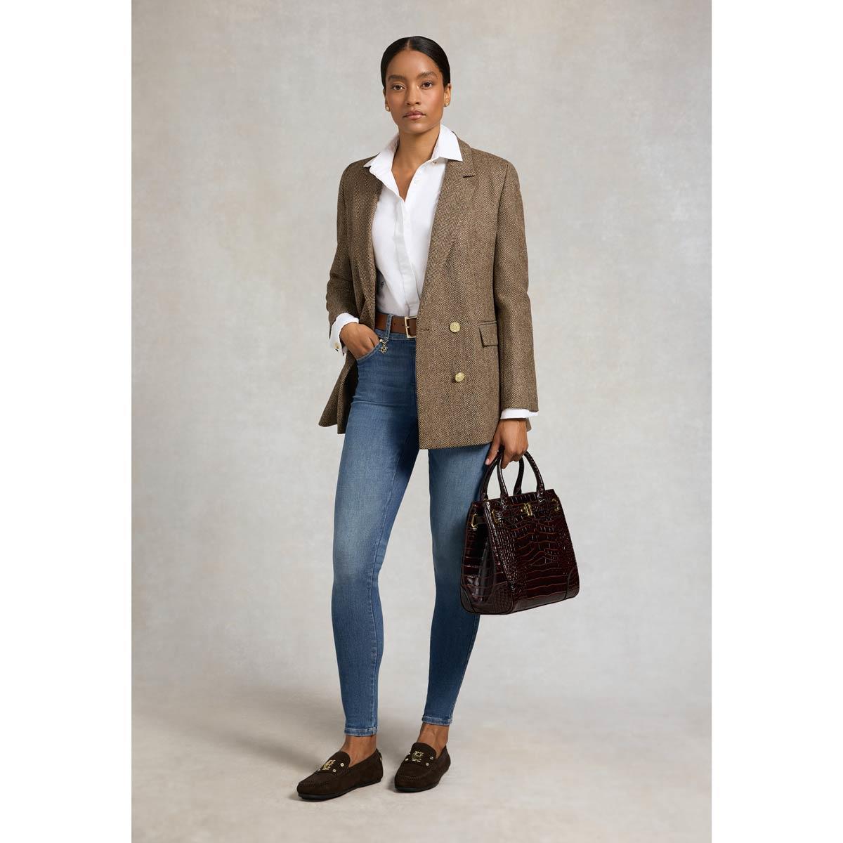 Chocolate Holland Cooper Womens Driving Loafer On Model