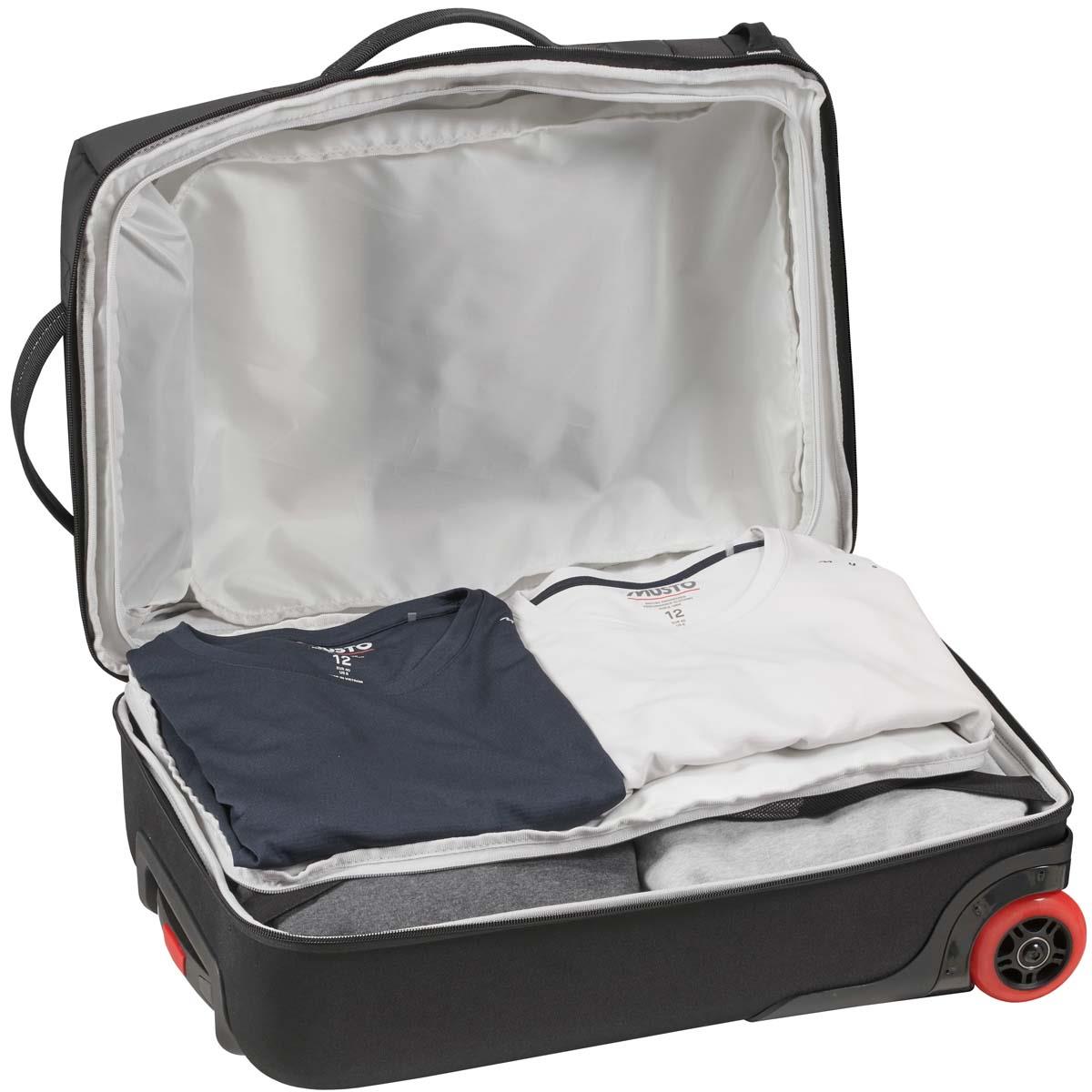 Black Musto 40L Wheeled Backpack capacity