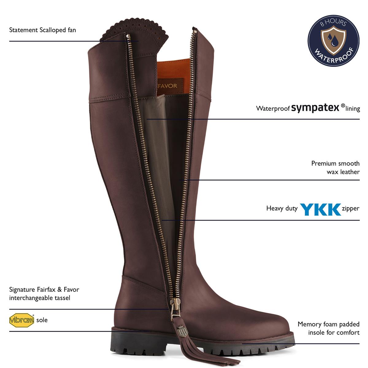 Mahogany Fairfax & Favor Womens Explorer Boot Descriptive