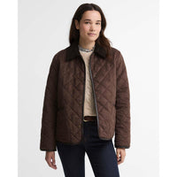 Dark Brown/Muted Barbour Womens Sonya Quilted Jacket Front