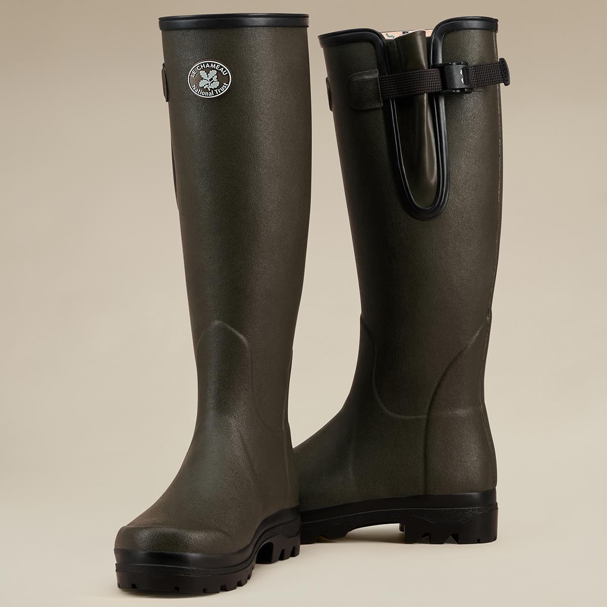 Le Chameau x National Trust Womens Vierzon Femme Wellington Boots front and side