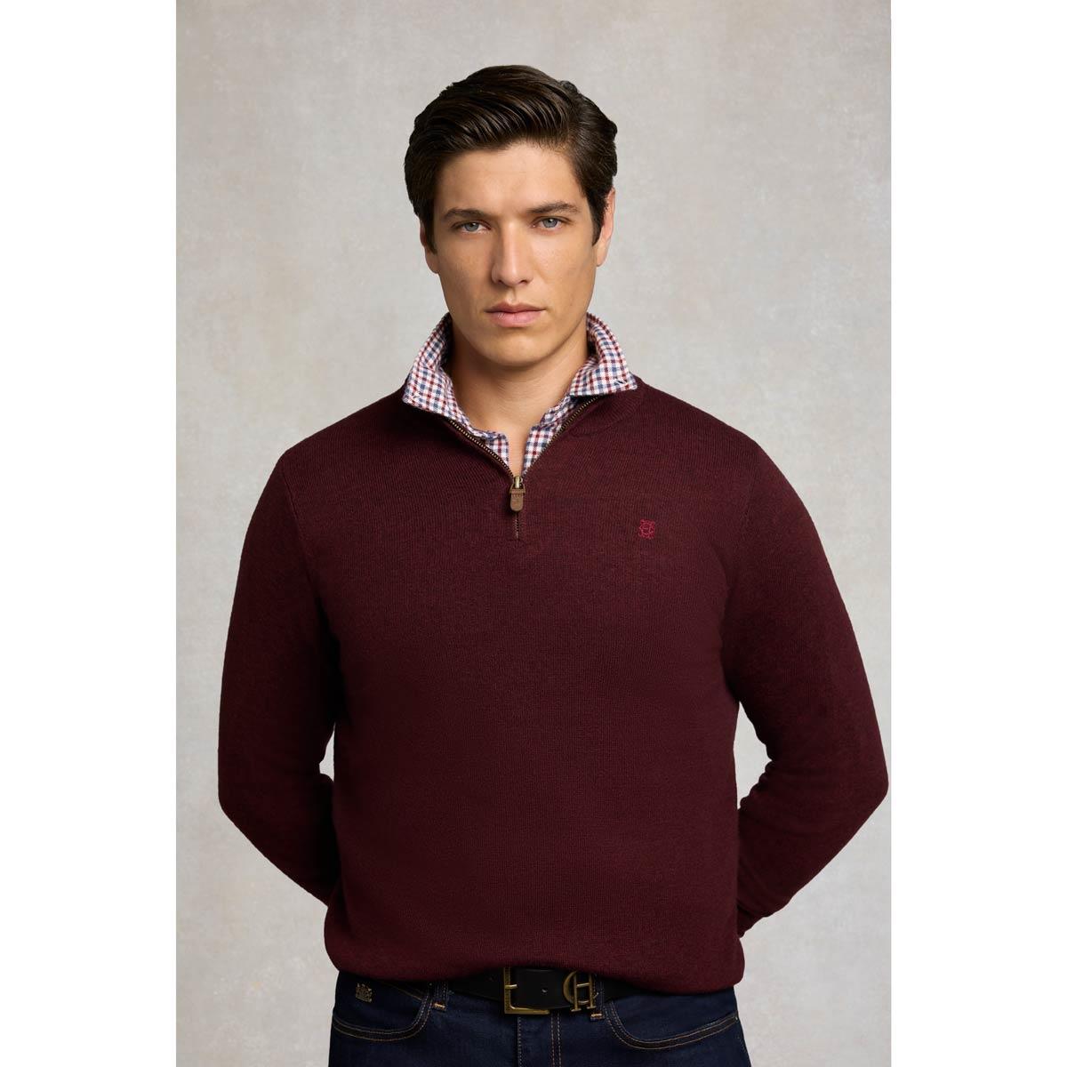Holland Cooper Mens Fine Quarter Zip Knit Jumper