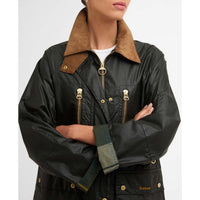 Fern/Ancient Barbour Womens Argill Wax Jacket close
