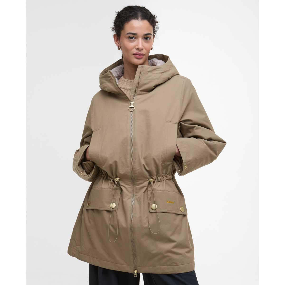 Military Brown/Ancient Barbour Womens Inola Showerproof Jacket front