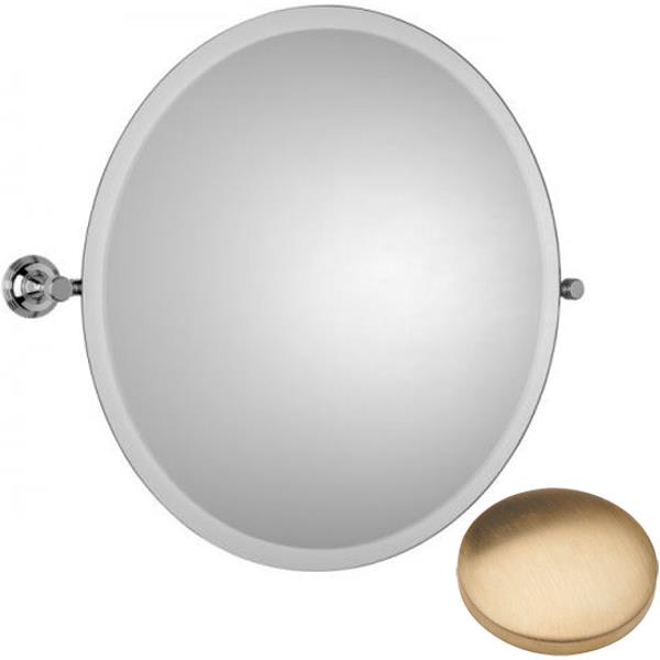 Brushed Gold Unlacquered Samuel Heath Style Moderne Round Tilting Mirror L6745