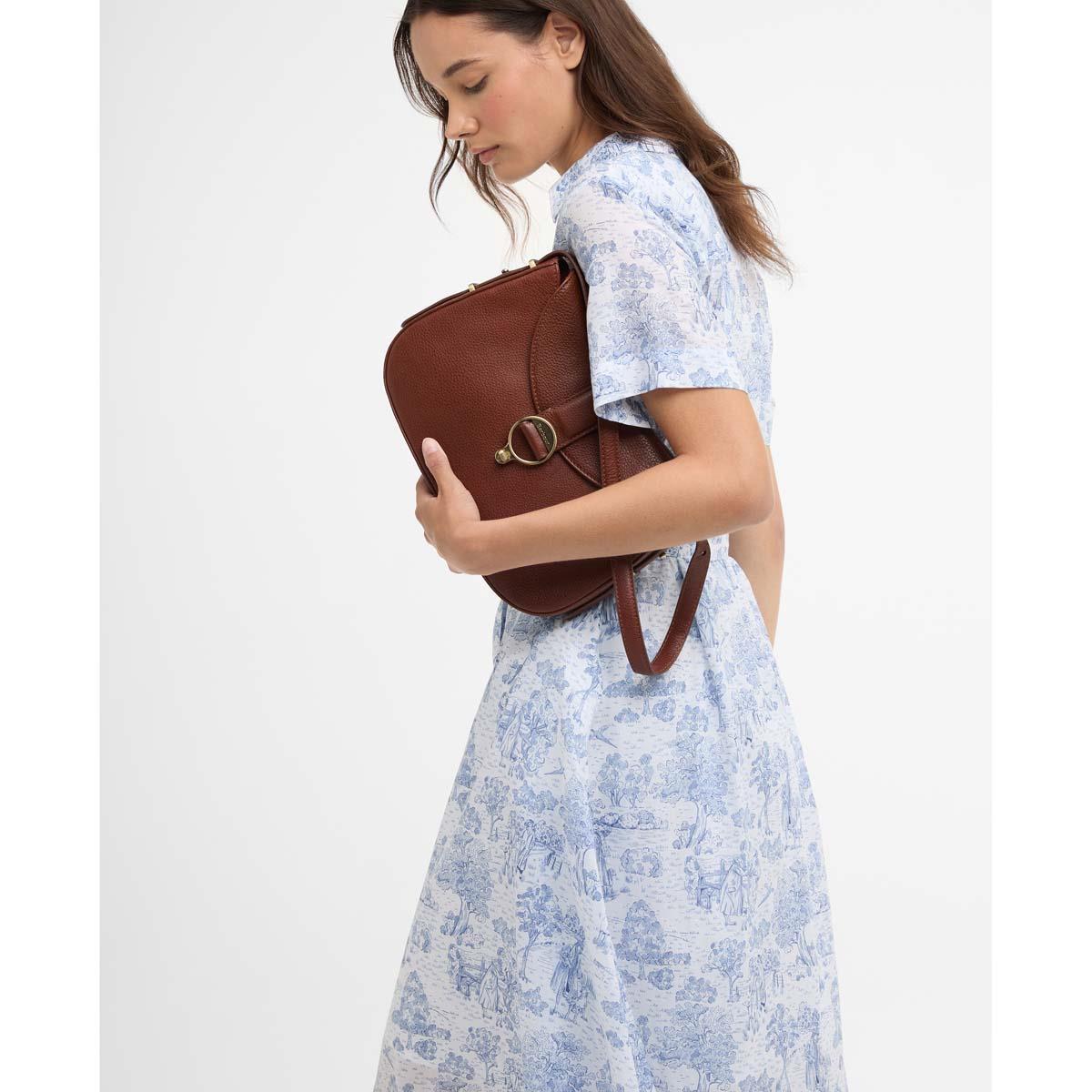 Ink Blue Print Barbour Womens Wisteria Midi Dress Side