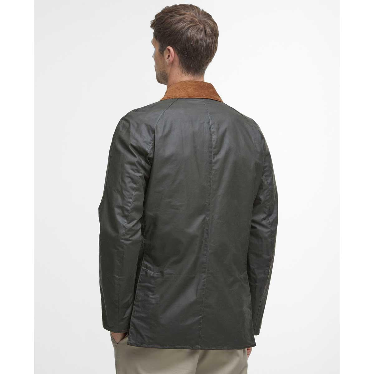 Archive Olive Barbour Mens Lightweight Ashby Wax Jacket Back