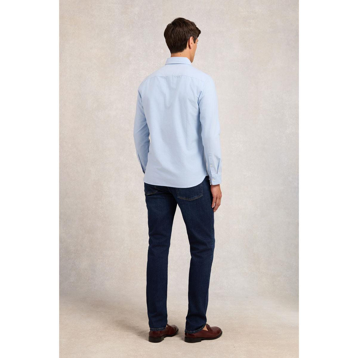 Sky Blue Holland Cooper Mens Classic Oxford Shirt On Model Rear