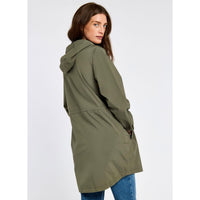 Kelp Dubarry Womens Brookside Waterproof Jacket On Model Rear