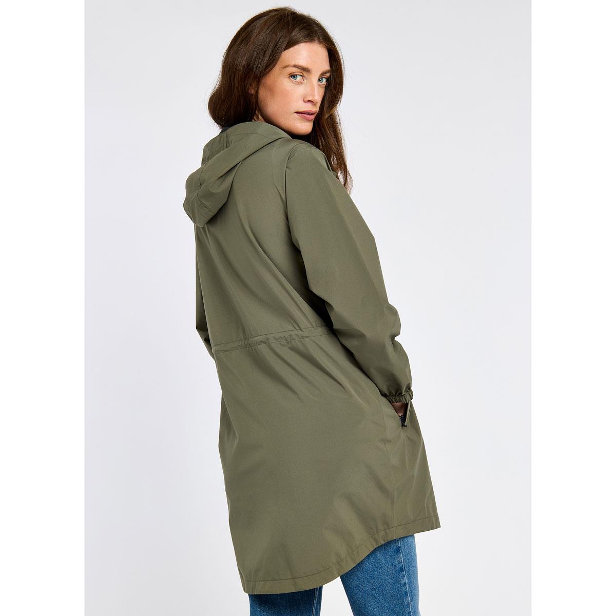 Kelp Dubarry Womens Brookside Waterproof Jacket On Model Rear