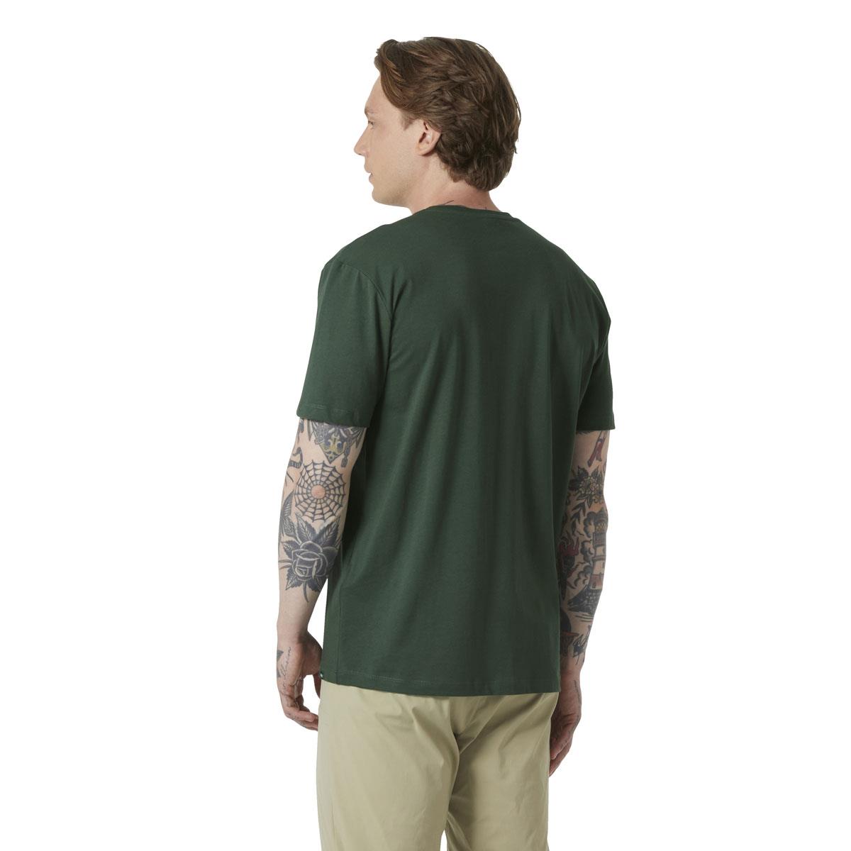 Jungle Green Helly Hansen Mens Massif Graphic T-Shirt back