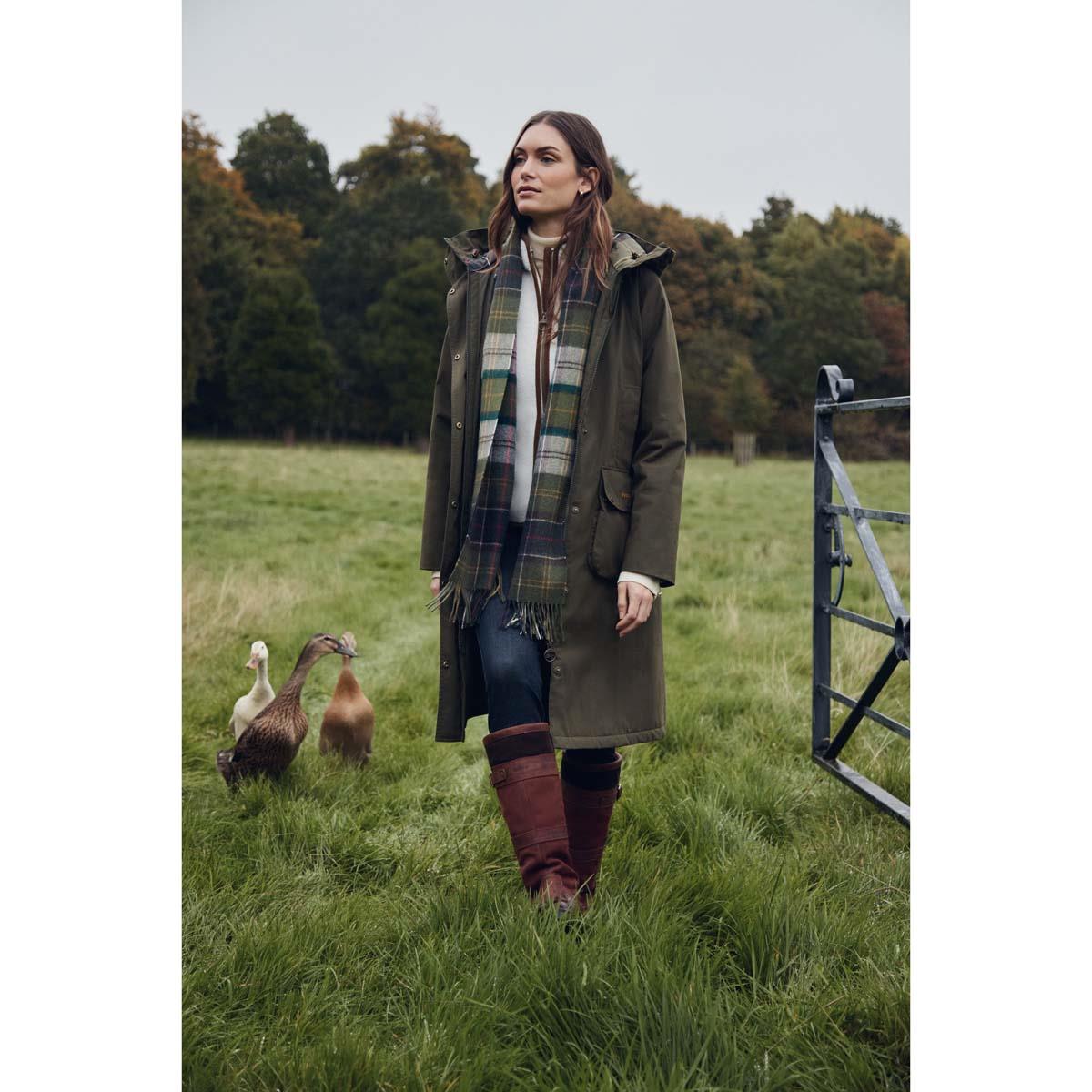 Mahogony/Chocolate Nubuck Barbour Womens Beaconsfield Tall Boot Lifestyle