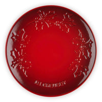 Cerise Le Creuset Stoneware Holly Coupe Plate 19cm Top view