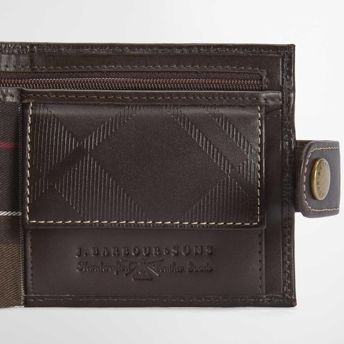Brown Barbour Mens Bamburgh Deboss Leather Wallet Inside