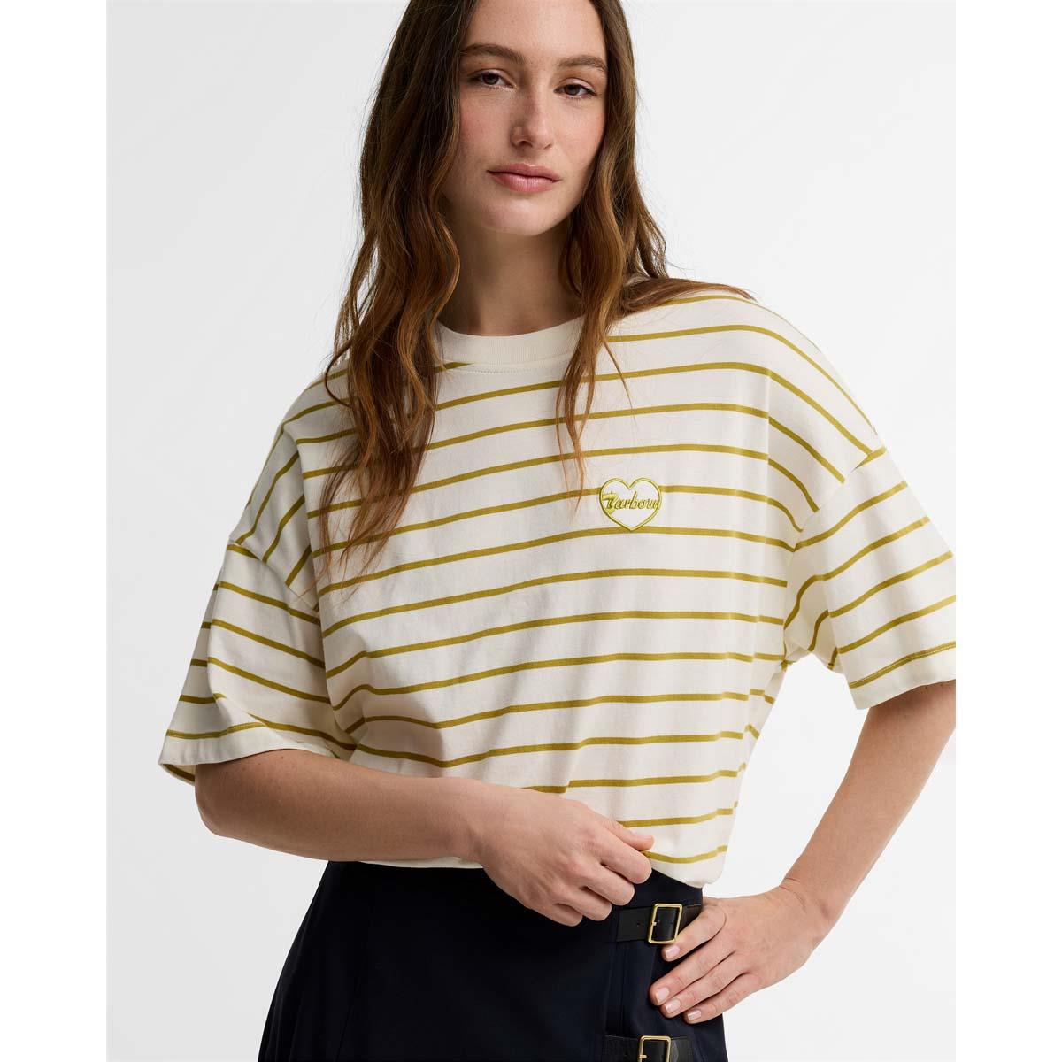 Cloud/Pear Barbour Womens Ambleside Striped Top Front