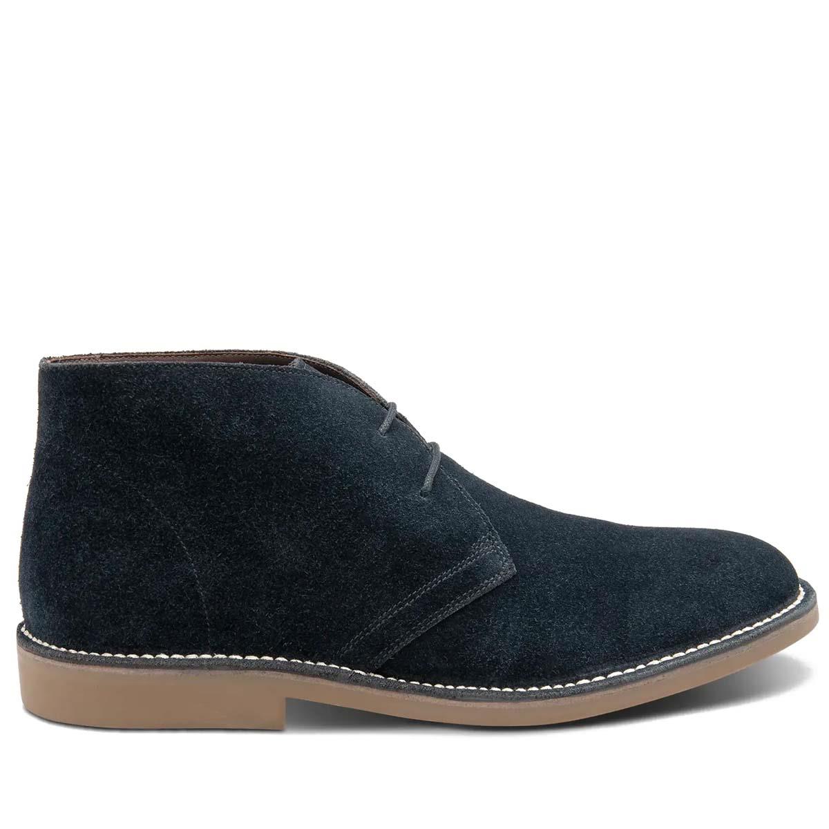 Navy Suede Loake Sahara Chukka Boot Side
