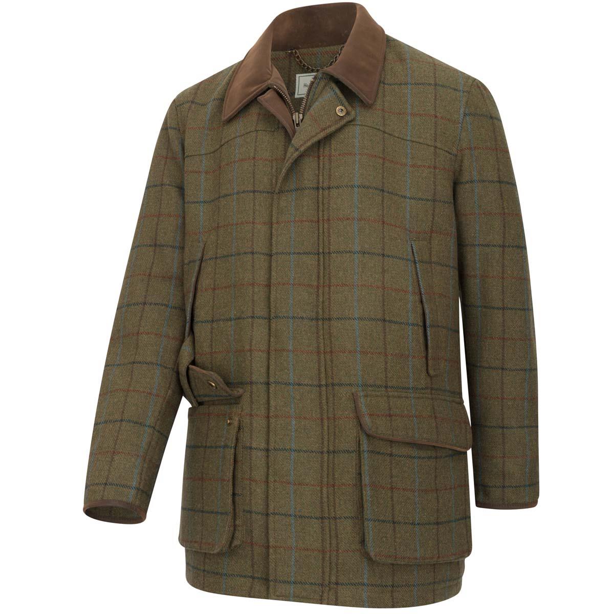 Green/Blue Hoggs Of Fife Mens Kingussie Tweed Field Coat