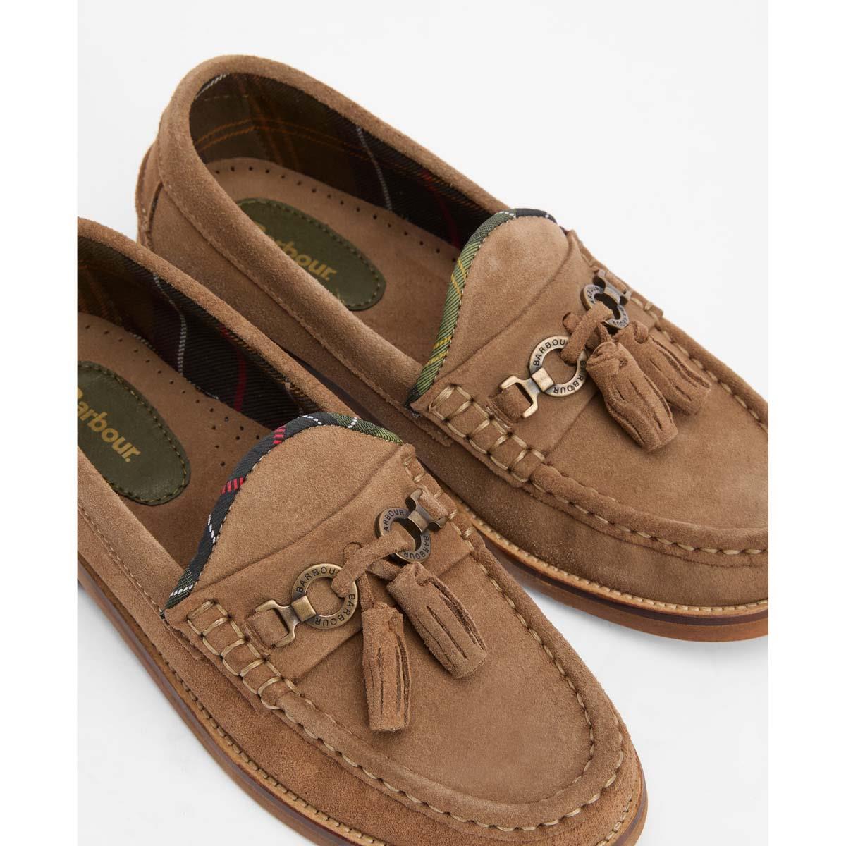 Taupe Suede Barbour Womens Jen Loafer Top