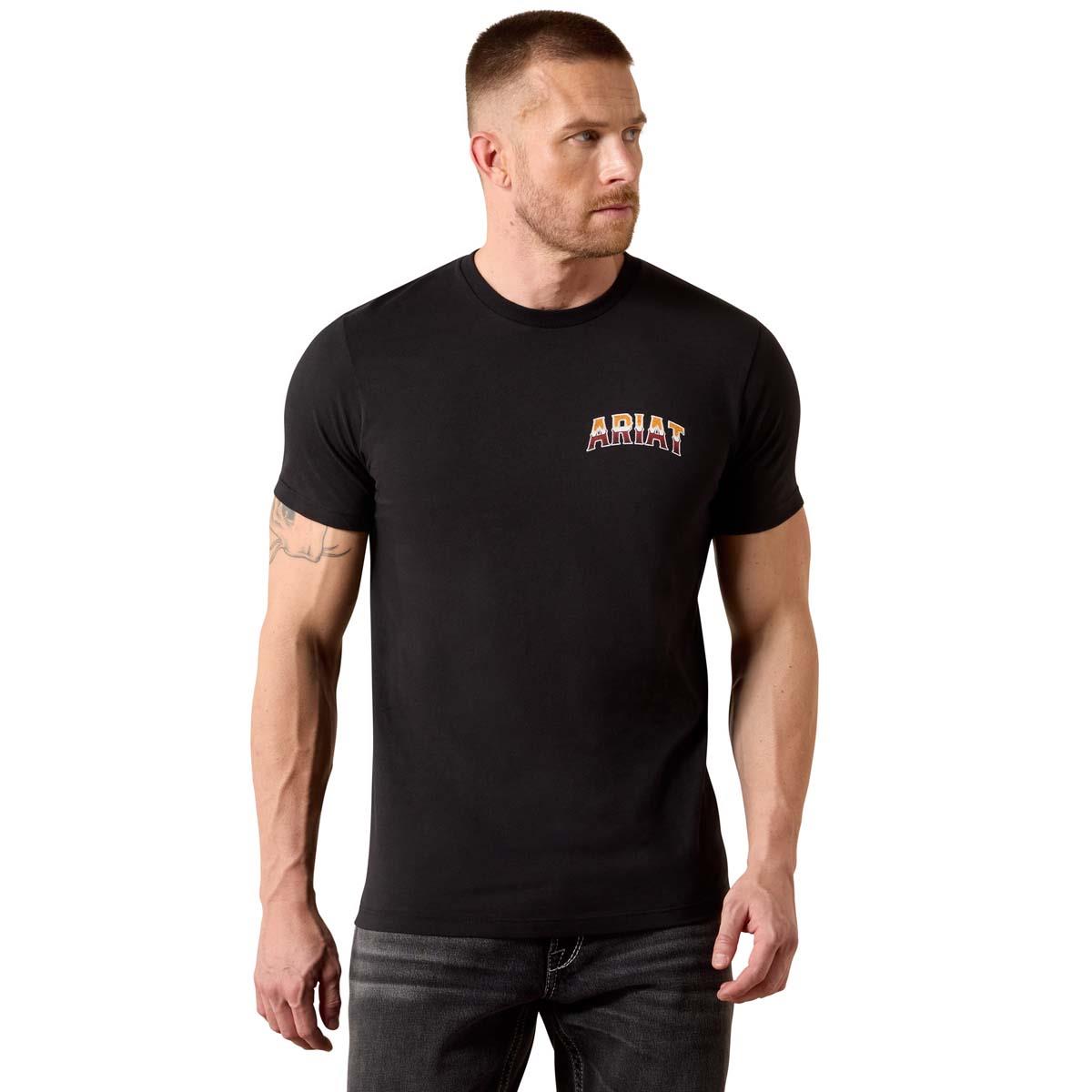 Black Ariat Mens Country Rock T-Shirt On Model
